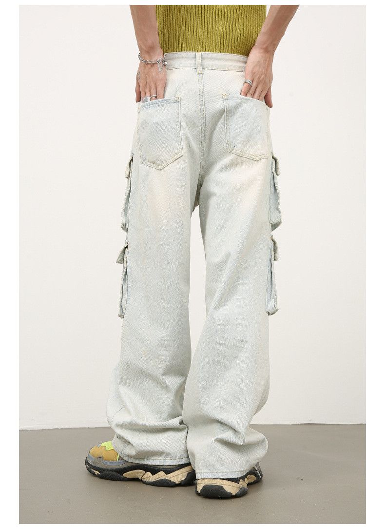 Japanese Brand × Jean Multi-pocket vintage loose straight cargo wide-leg jeans Size US 32 / EU 48 - 5 Thumbnail