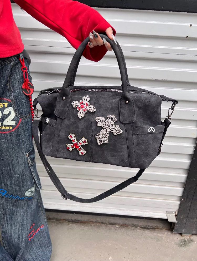 Other Handmade Punk Crystal Cross Crossbody Y2K Tote Bag Size ONE SIZE - 1 Thumbnail