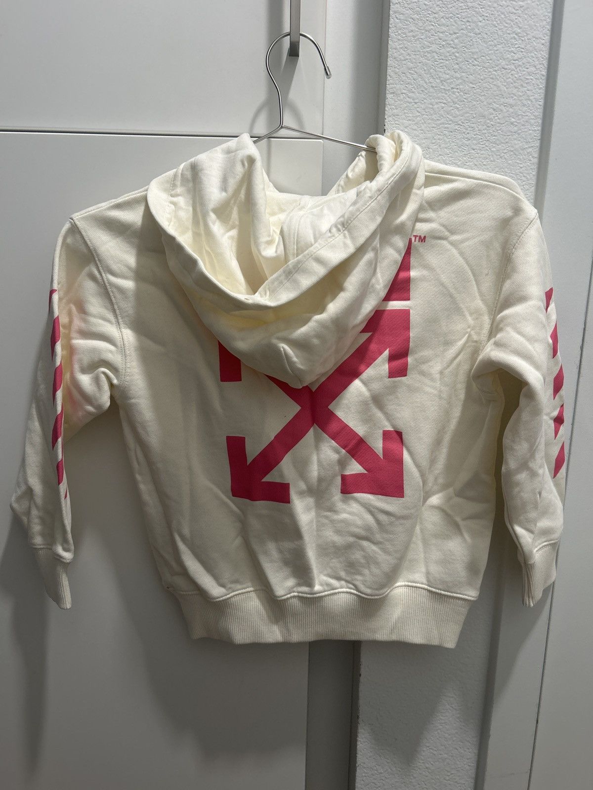 Off-White Kids Classic Arrow Tab Hoodie Fuchsia Sz
