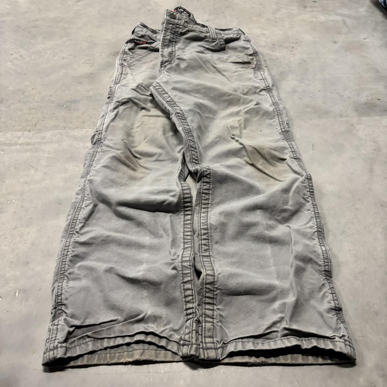 Japanese Brand × Vintage Crazy Vintage Y2K/2000s Faded Grey Streetwear Workwear Carpenter Pants! Size US 34 / EU 50 - 3 Thumbnail