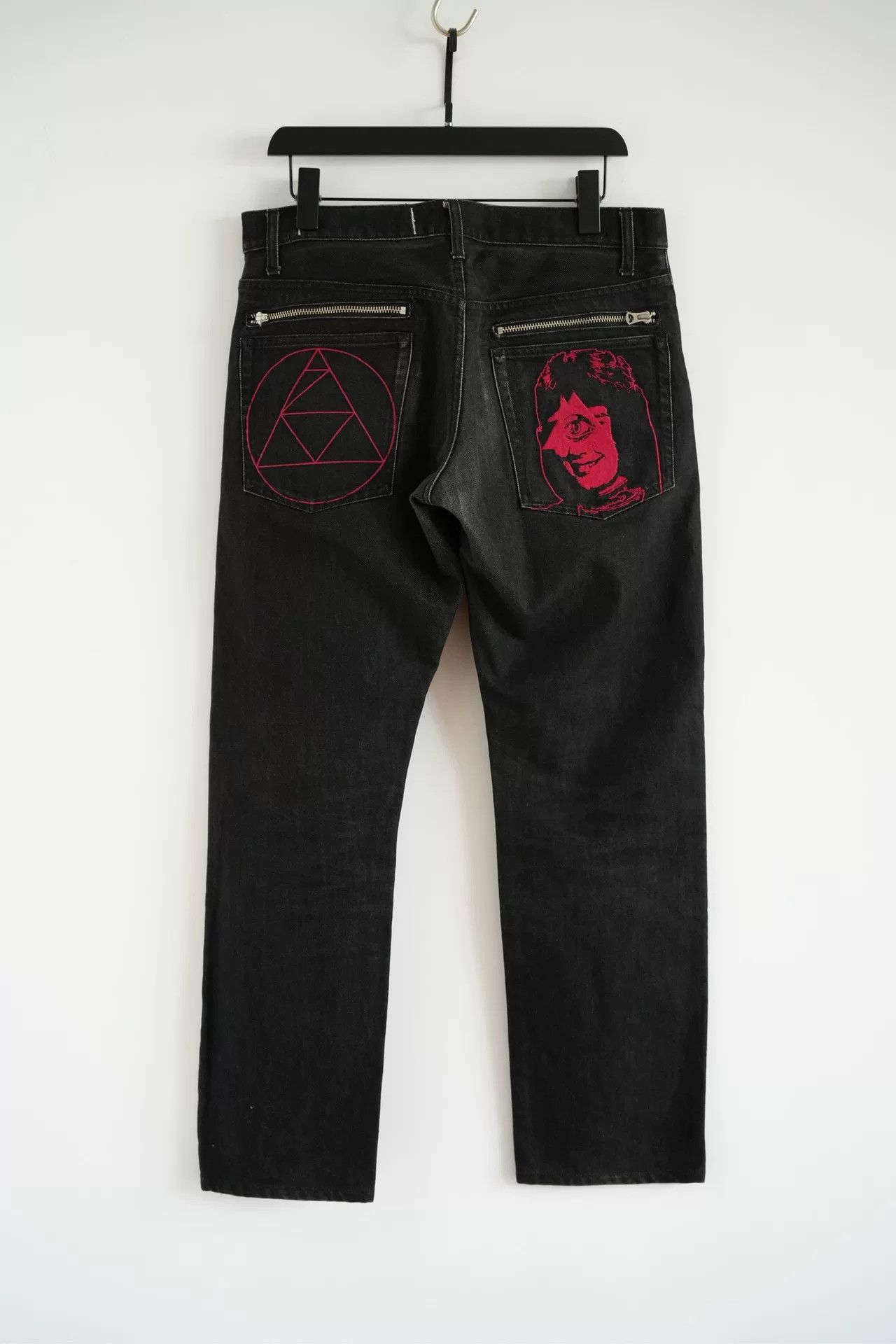 Undercover embroidered black denim pants by Undercover Size US 31 - 1 Thumbnail