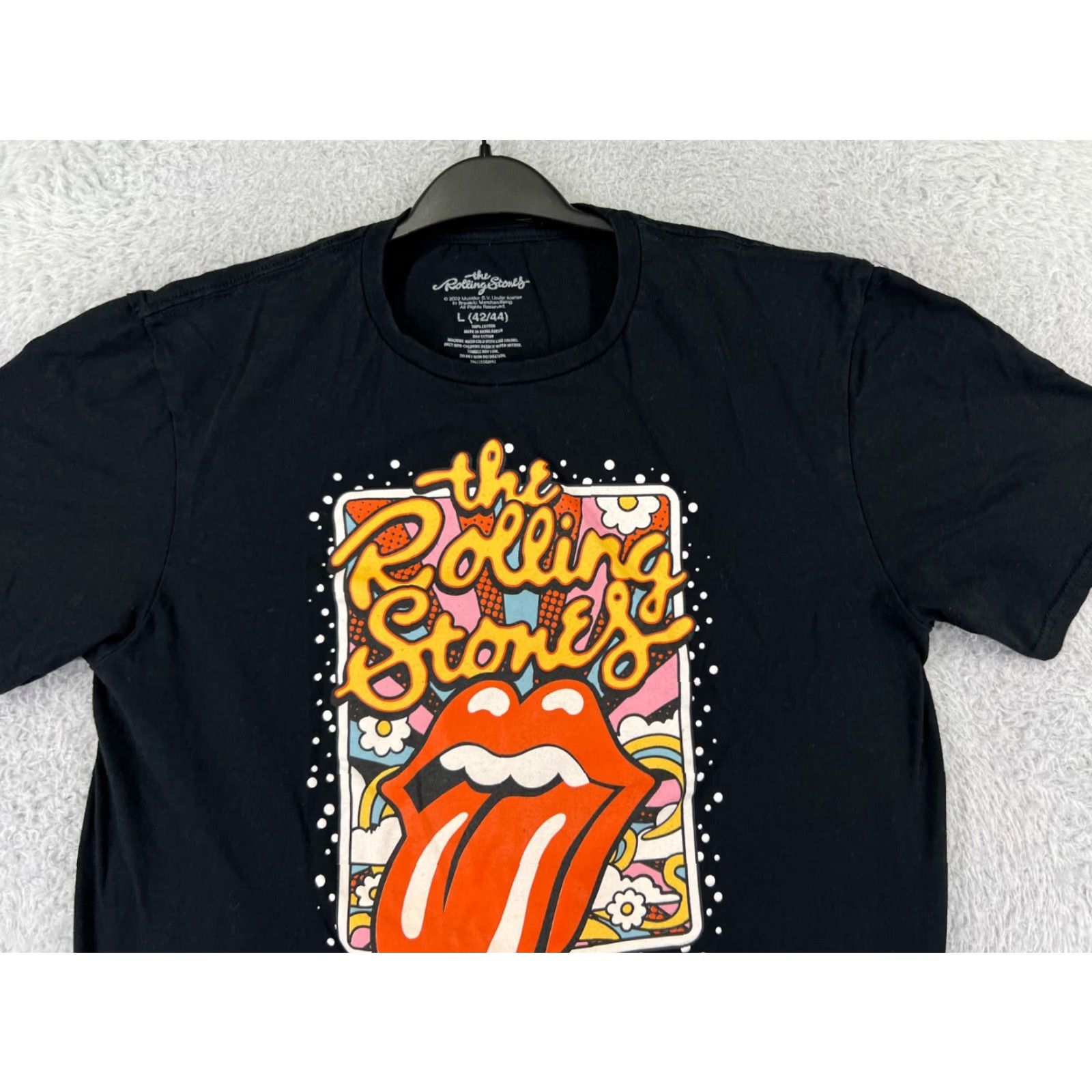 Vintage Rolling Stones Shirt Women Large Black 100% Cotton Short Sleeve Crew 2022 Size L / US 10 / IT 46 - 5 Thumbnail