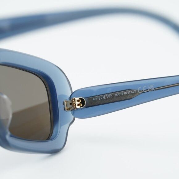 Loewe Loewe LW40158F 84E Sunglasses Shiny Blue Rectangle Frame Size ONE SIZE - 7 Thumbnail