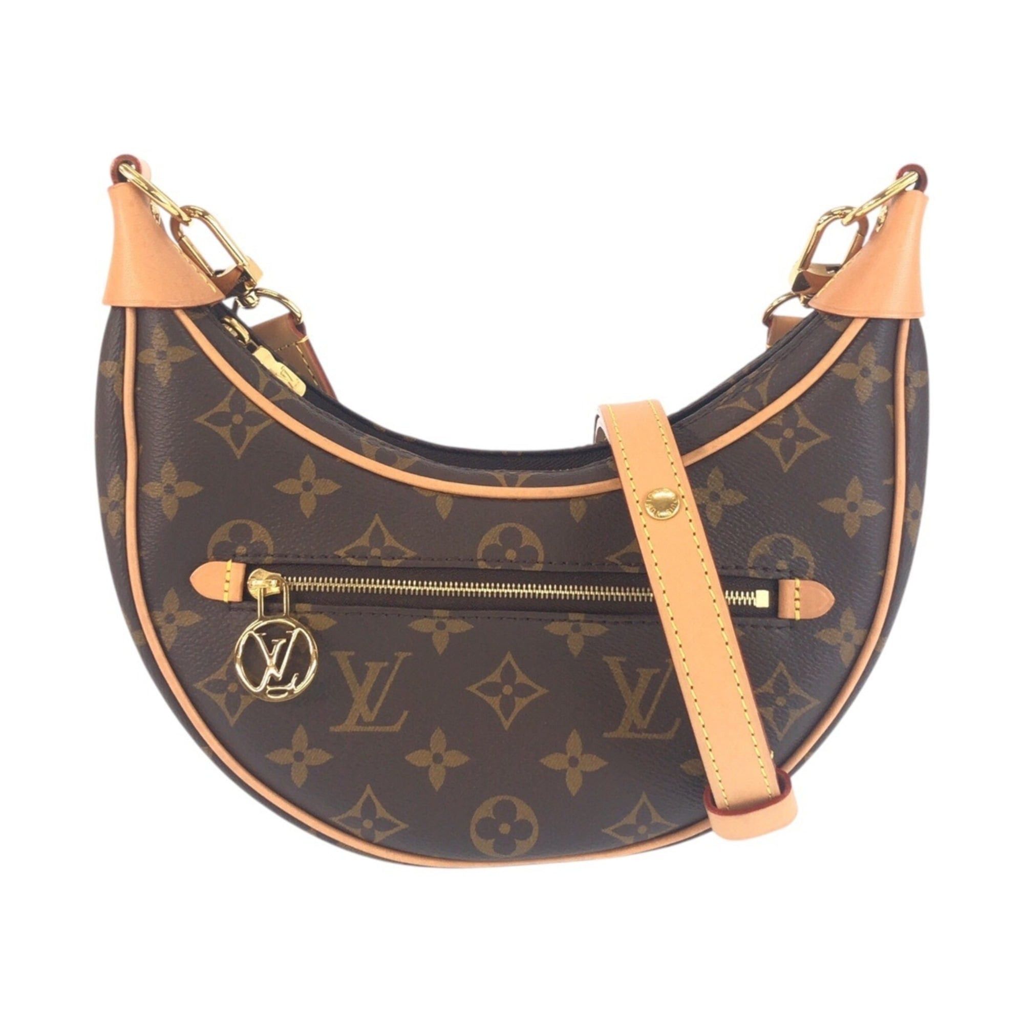Louis Vuitton LOUIS VUITTON Monogram Loop Brown Leather with Gold Hardware, M81098, 2-Way Shoulder/Handbag for Women Size ONE SIZE - 1 Thumbnail