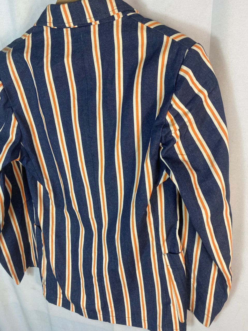 Designer × W&LT × Walter Van Beirendonck 🔥RARE🔥Vintage W&.L.T denim stripe snap button blazer jacket Size US S / EU 44-46 / 1 - 18 Thumbnail