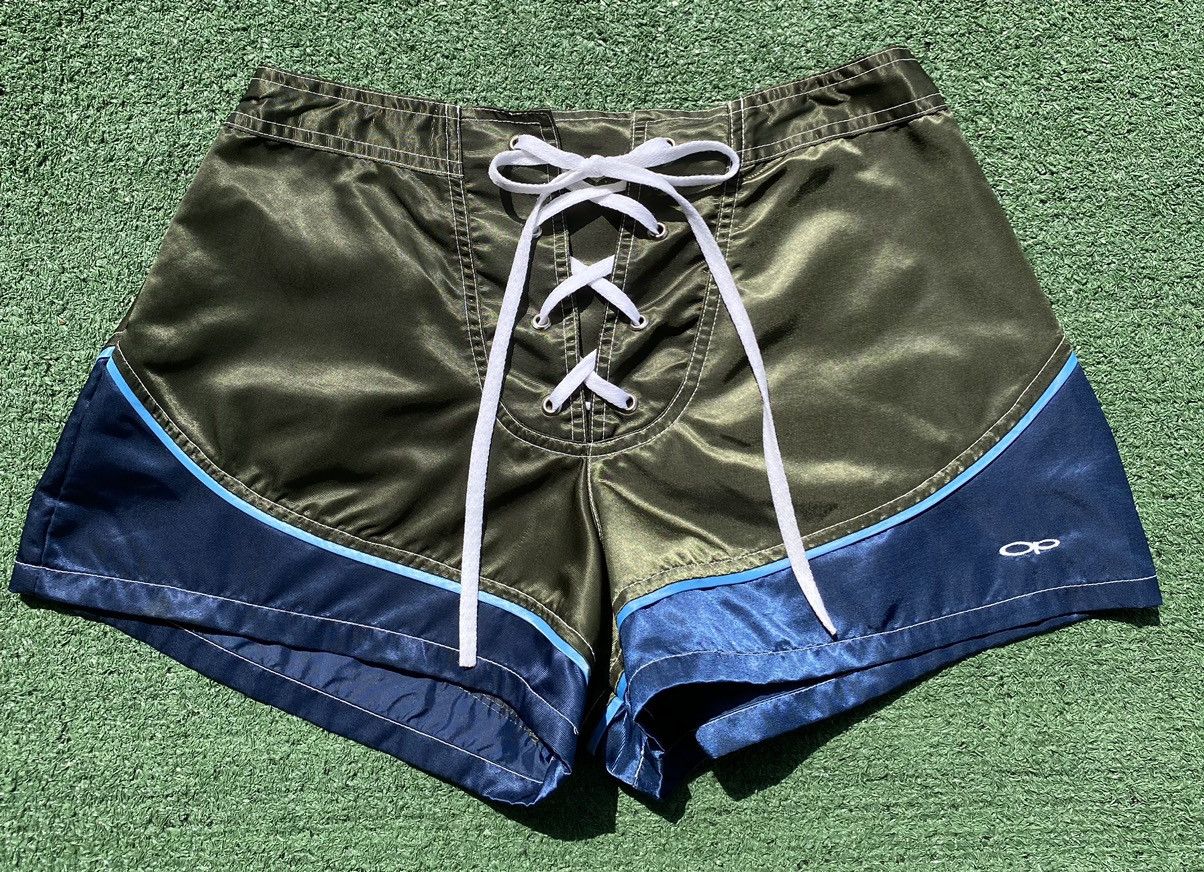 Ocean Pacific VTG 90’s OP Ocean Pacific Shiny Swim Shorts Womens 27” Waist Size 27" / US 4 / IT 40 - 1 Thumbnail