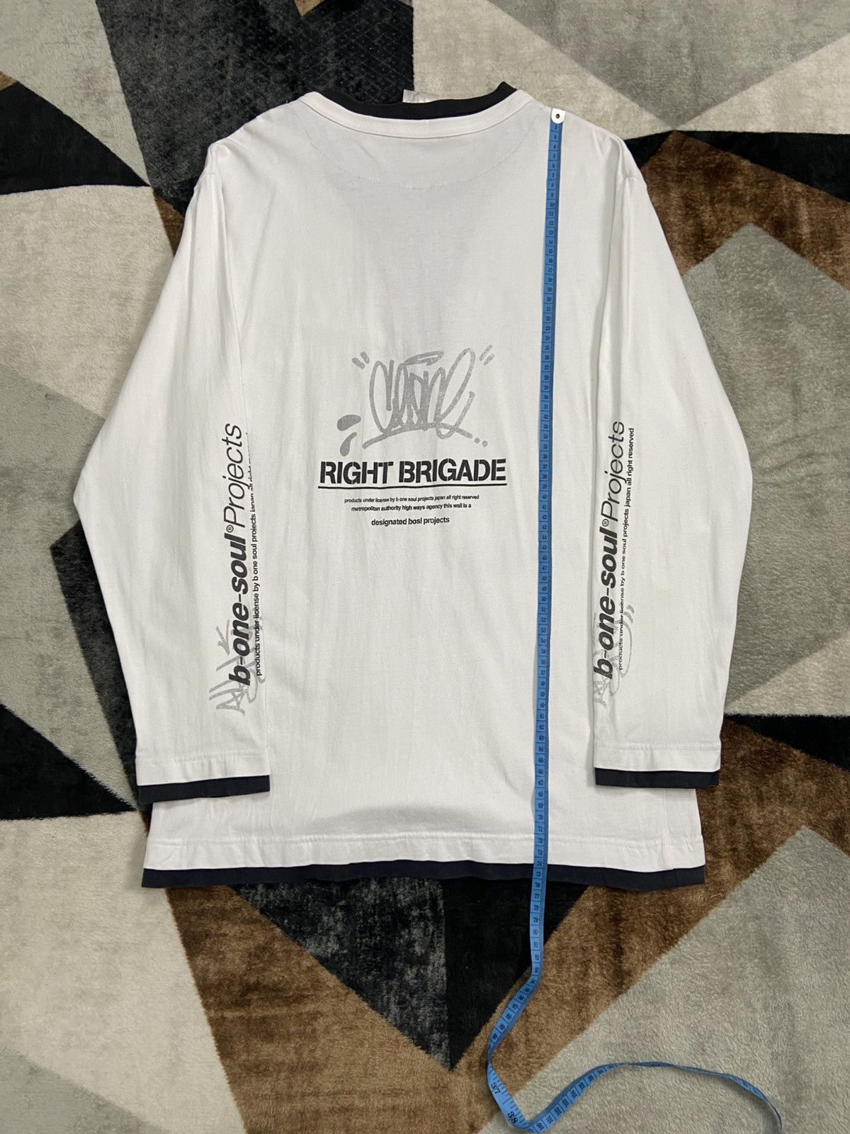 Japanese Brand Vintage B One Soul Grafitti Double Layer Punk Longsleeve Size US M / EU 48-50 / 2 - 6 Thumbnail