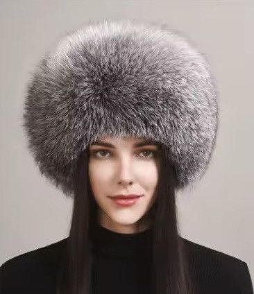 Japanese Brand Aesthetic Fox Fur Hat Unisex Size ONE SIZE - 3 Thumbnail