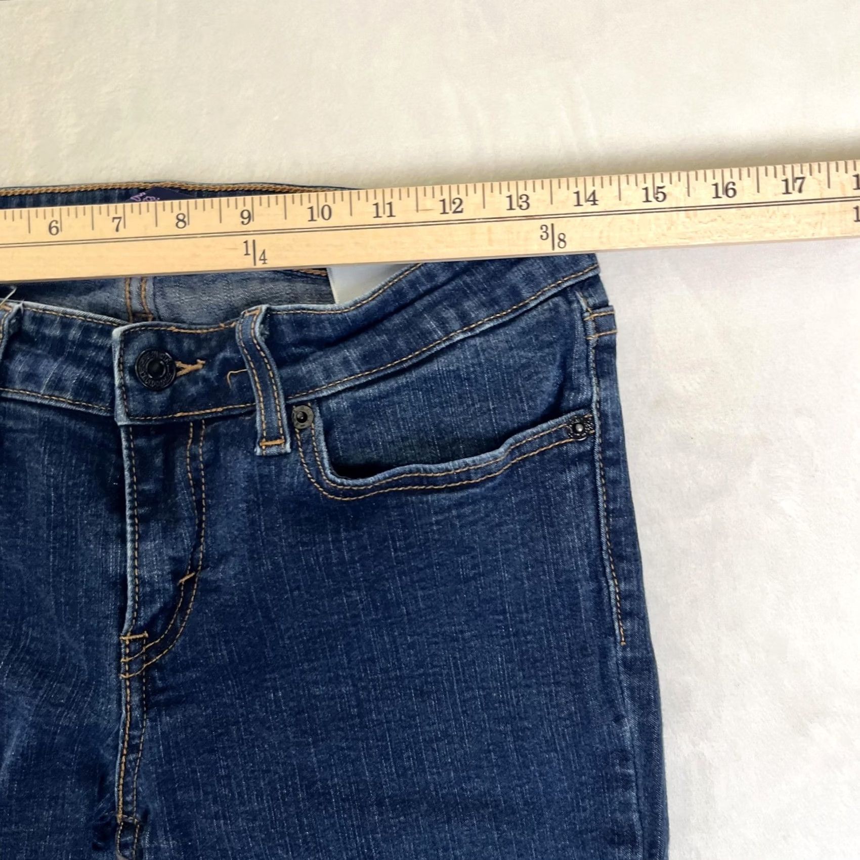 Levi's Levi's 535 Mid Rise Legging Jeans Womens 8 Blue Dark Wash Stretch Denim Jegging Slim Fit Cons Size 30" / US 8 / IT 44 - 3 Thumbnail