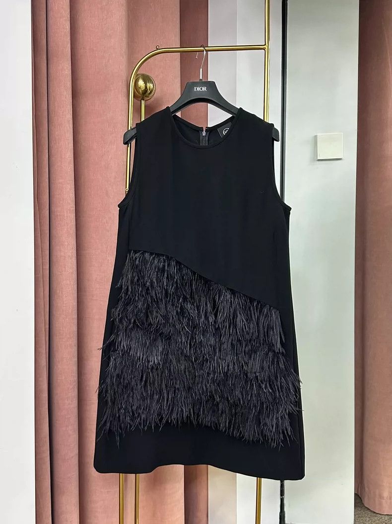 Alexander McQueen Alexander McQueen Feather Trim Sleeveless Dress - dmc Size US XL / EU 56 / 4 - 1 Thumbnail