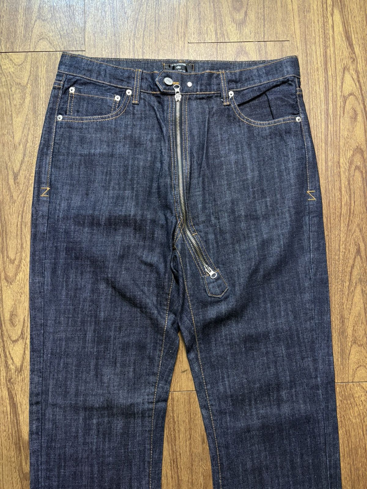 Issey Miyake Cabane de Zucca Assymetrical Zip Denim Pants Size US 32 / EU 48 - 2 Thumbnail