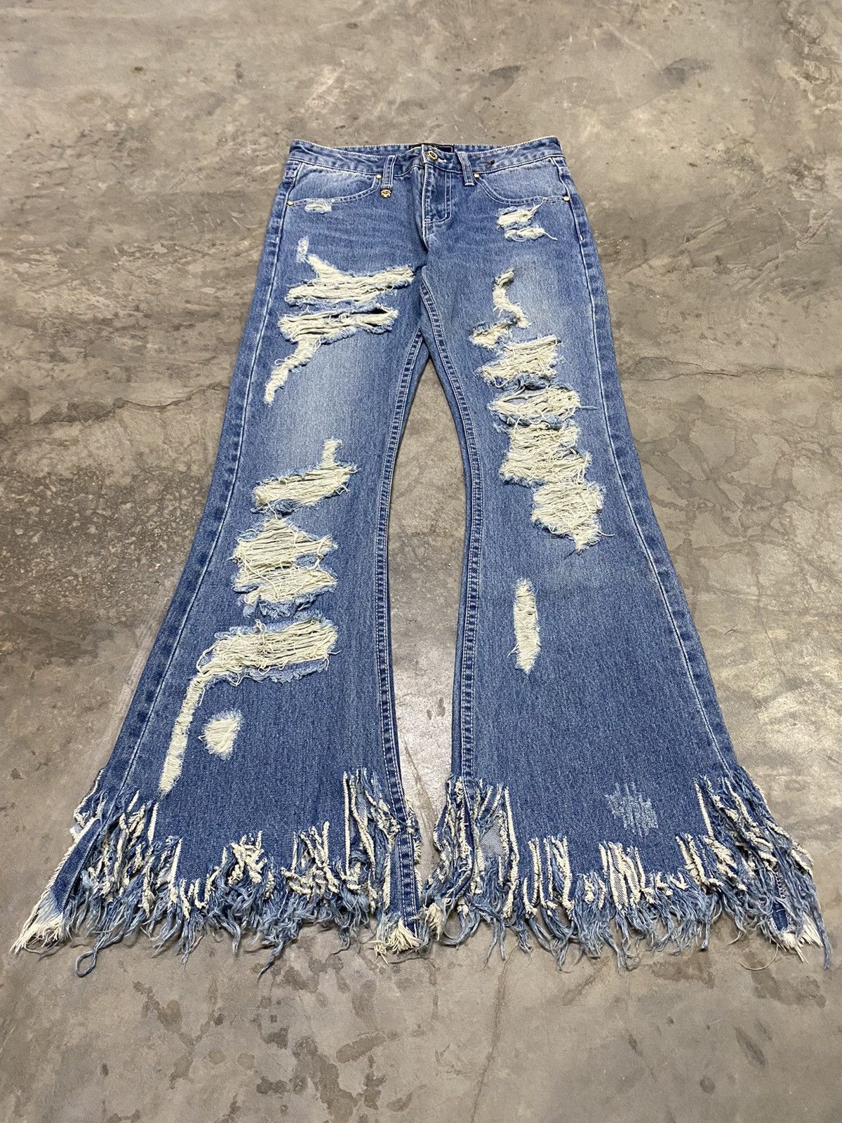 Flare Jeans Japan Distressed Hippie Jeans Vintage Fashion @2
