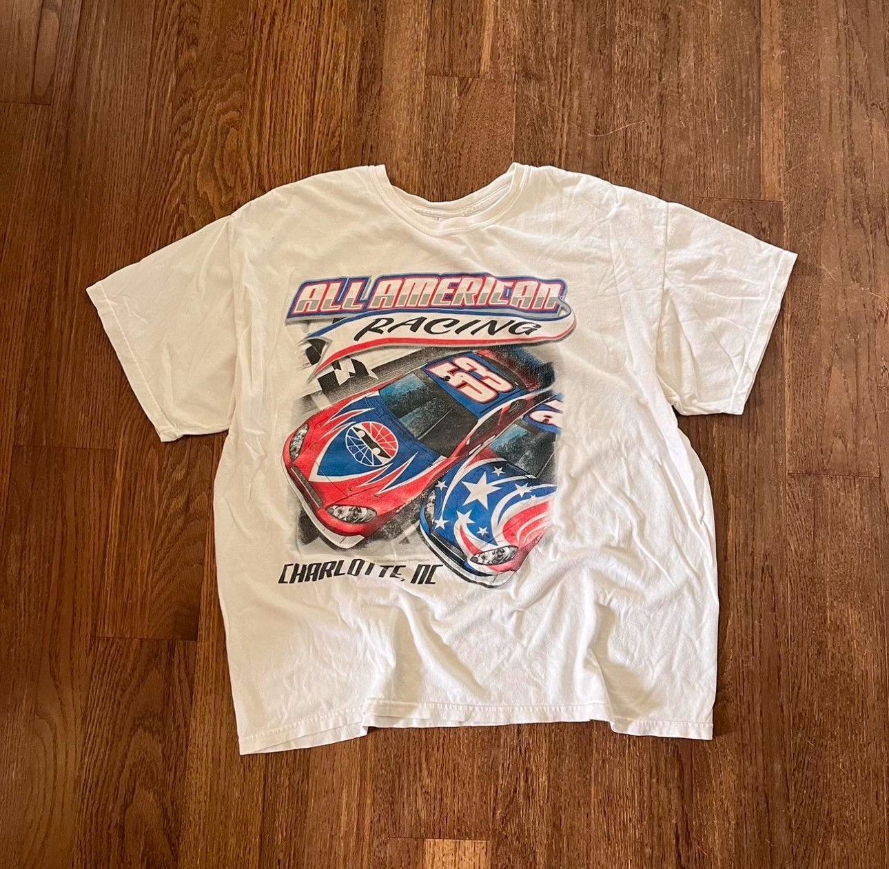 NASCAR × Vintage NASCAR All American Racing T Shirt Size US XL / EU 56 / 4 - 1 Thumbnail