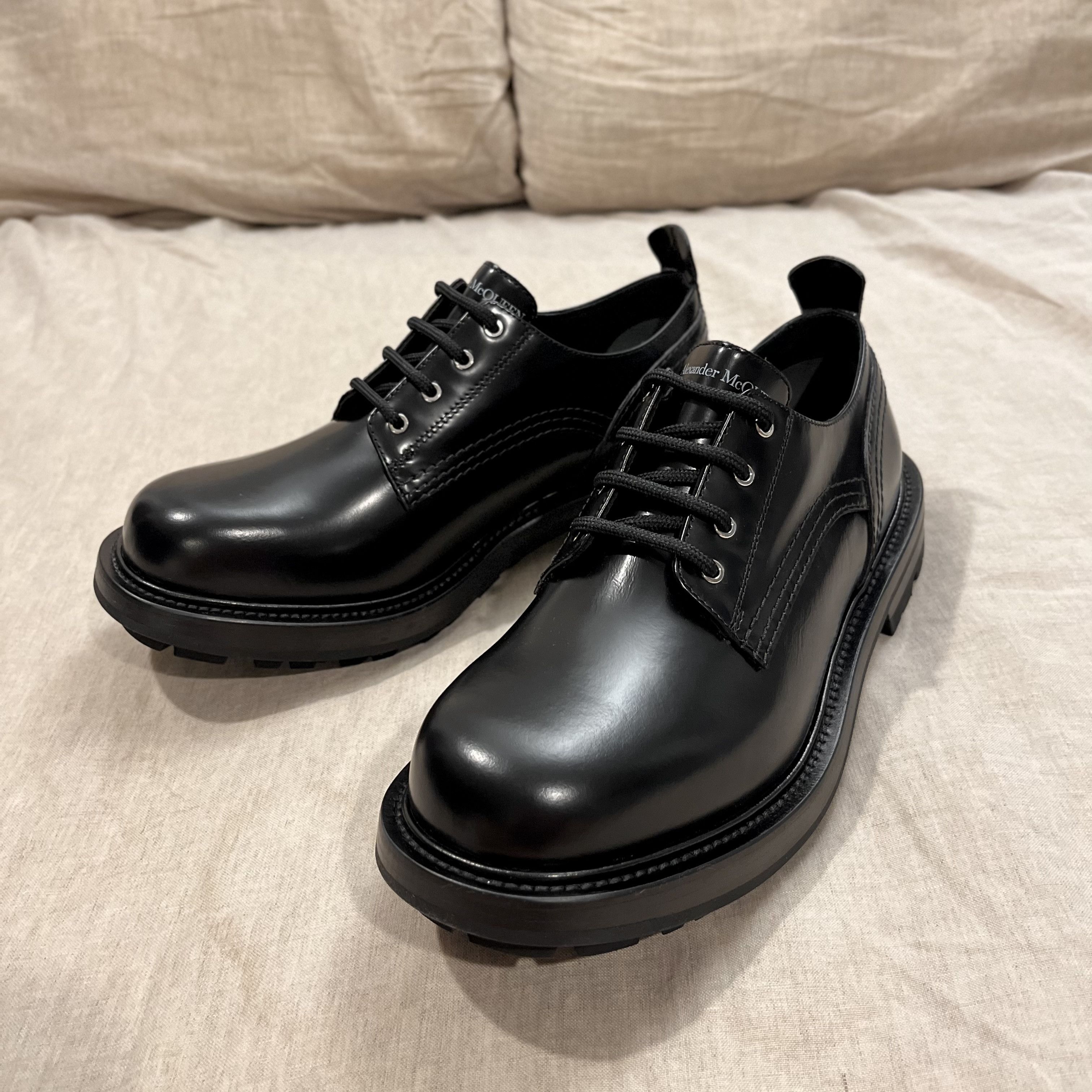Alexander McQueen Two-Tone Leather And Rubber Ballerinas