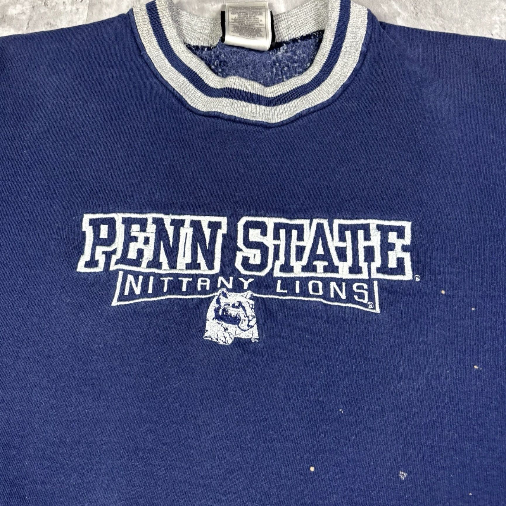 Pro Player VINTAGE Pro-player Sweatshirt XL Men Blue 90s Penn State University Embroidered Graphic Print Pullover Heavyweight Football Size US XL / EU 56 / 4 - 3 Thumbnail