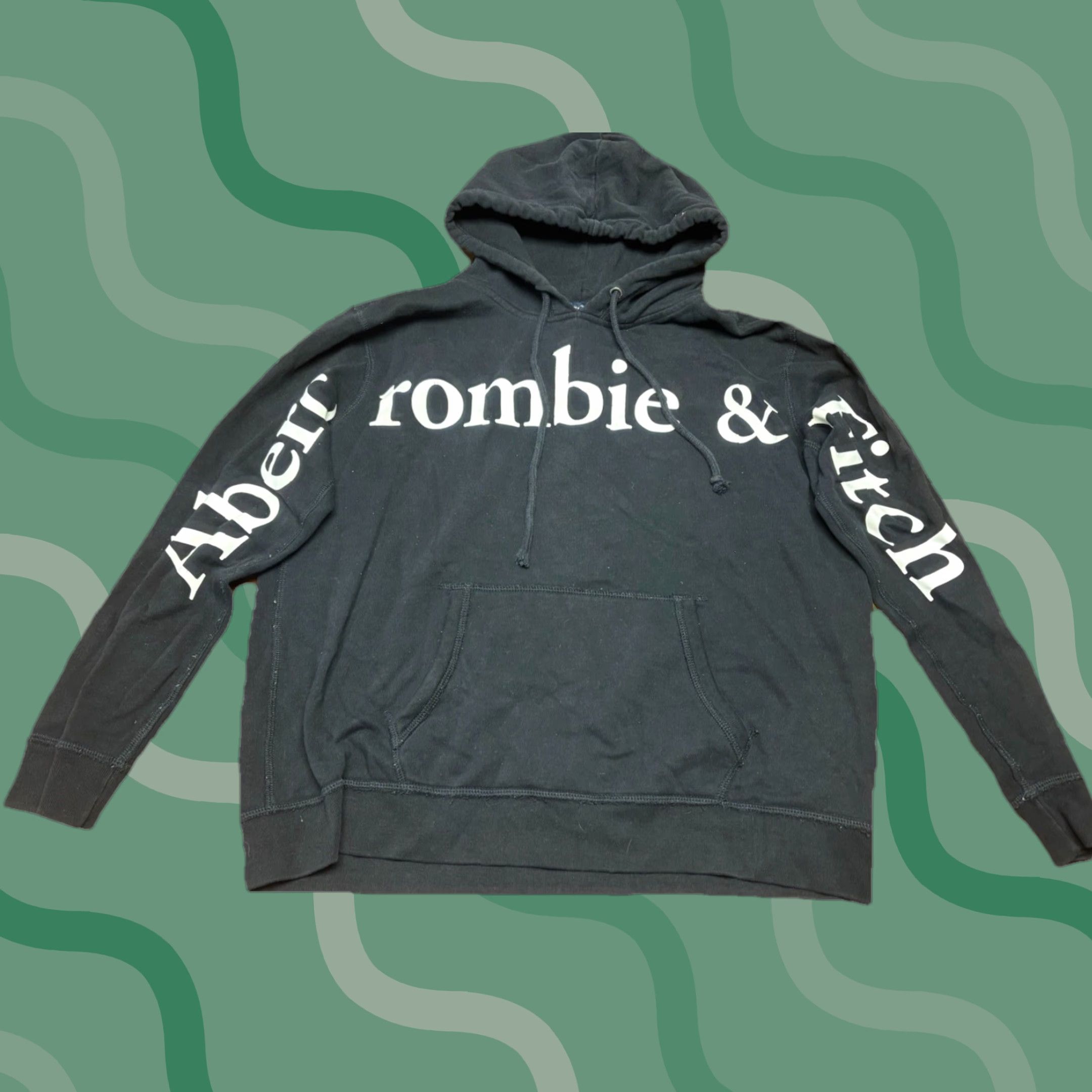 Abercrombie & Fitch VINTAGE Abercrombie & Fitch Pullover Hoodie Women’s M Black Cotton Polyester Hooded Long Sleeve Activewear R3 Size M / US 6-8 / IT 42-44 - 1 Thumbnail