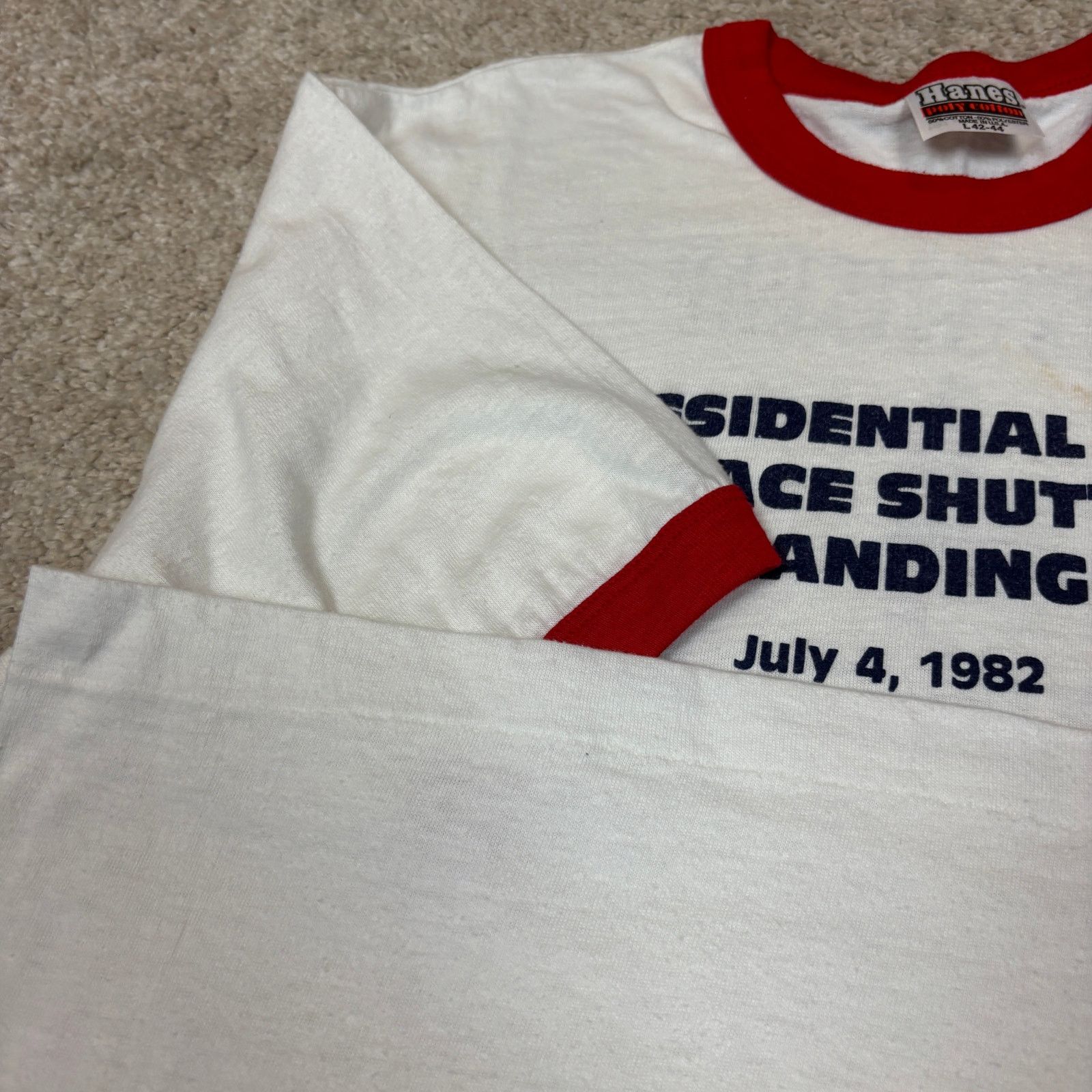 Hanes × Vintage Vintage 1982 Presidential Space Landing Ringer Shirt Large Size US L / EU 52-54 / 3 - 9 Thumbnail