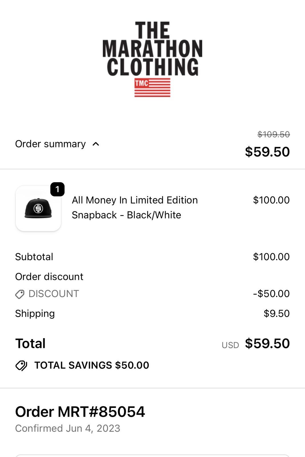 Other The Marathon Clothing “ALL MONEY IN” snapback Size ONE SIZE - 9 Thumbnail