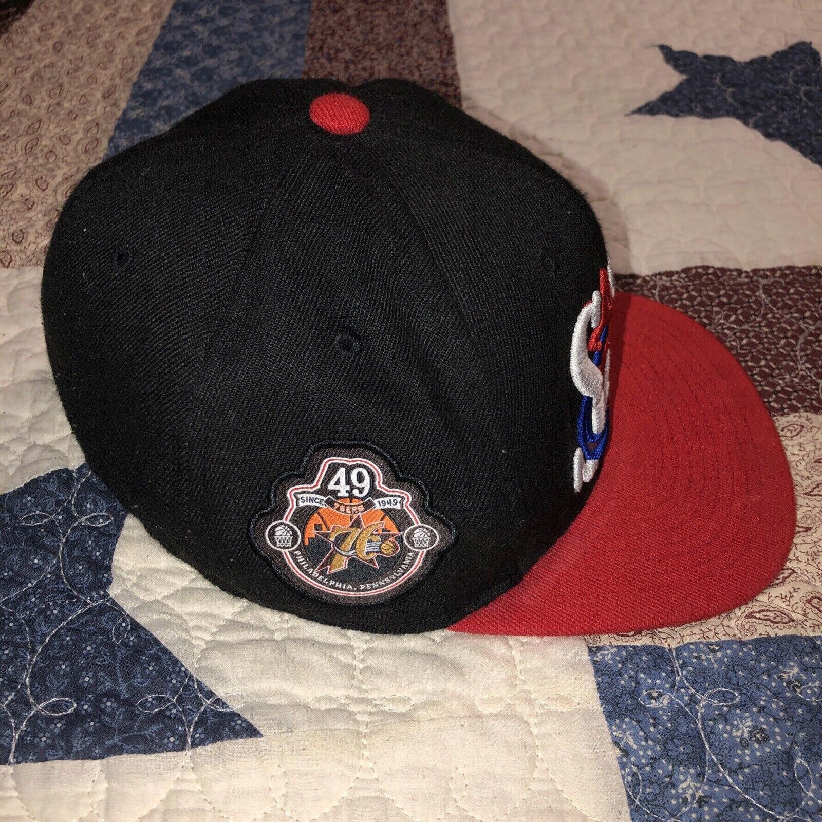 Mitchell & Ness Philadelphia 76ers Mitchell And Ness Fitted Red/Black 7 3/8 Size ONE SIZE - 2 Thumbnail
