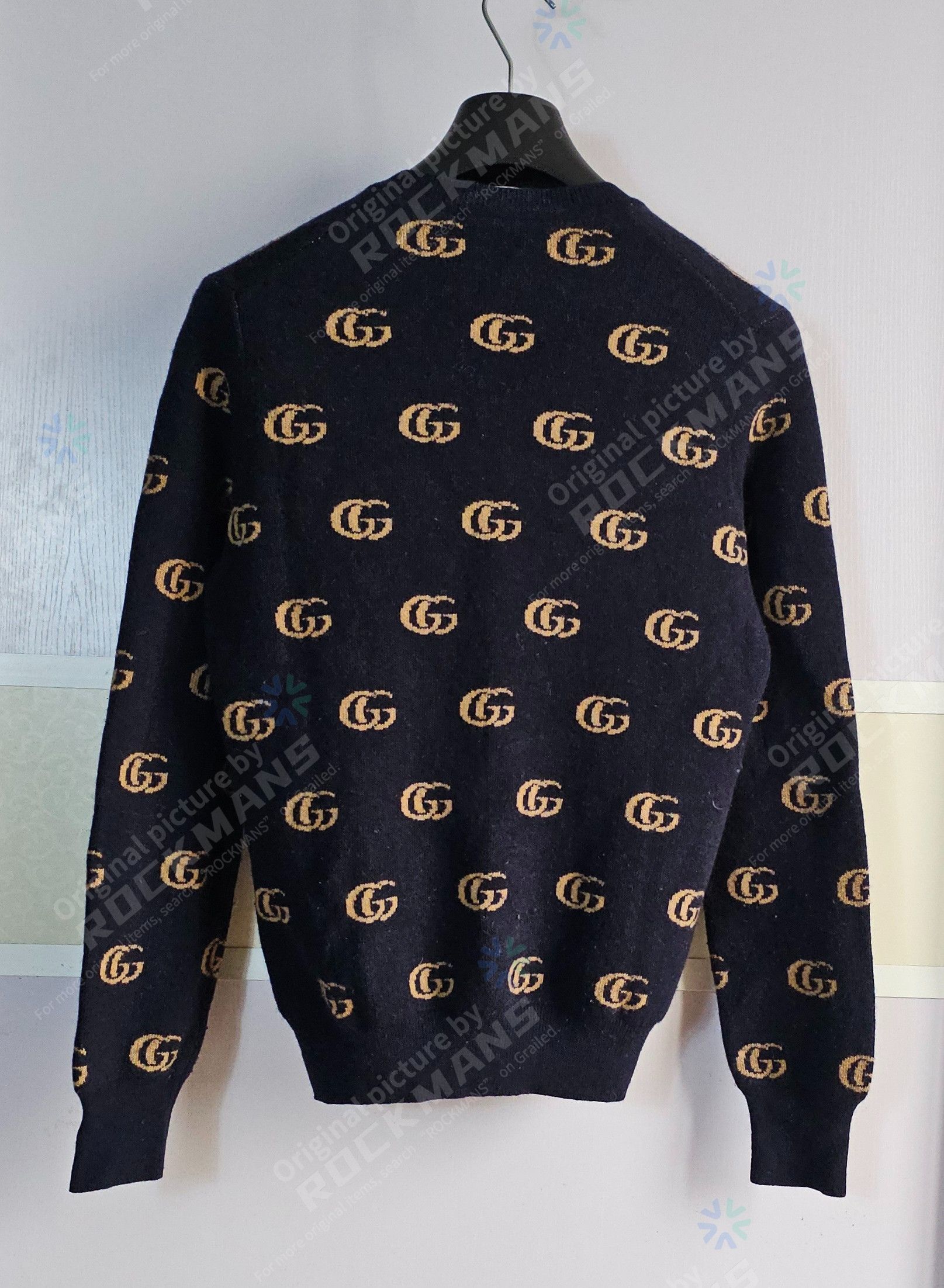 Gucci Gucci Unisex V-Neck Jacquard GG Wool Sweater XS like S/M Size US XS / EU 42 / 0 - 4 Thumbnail