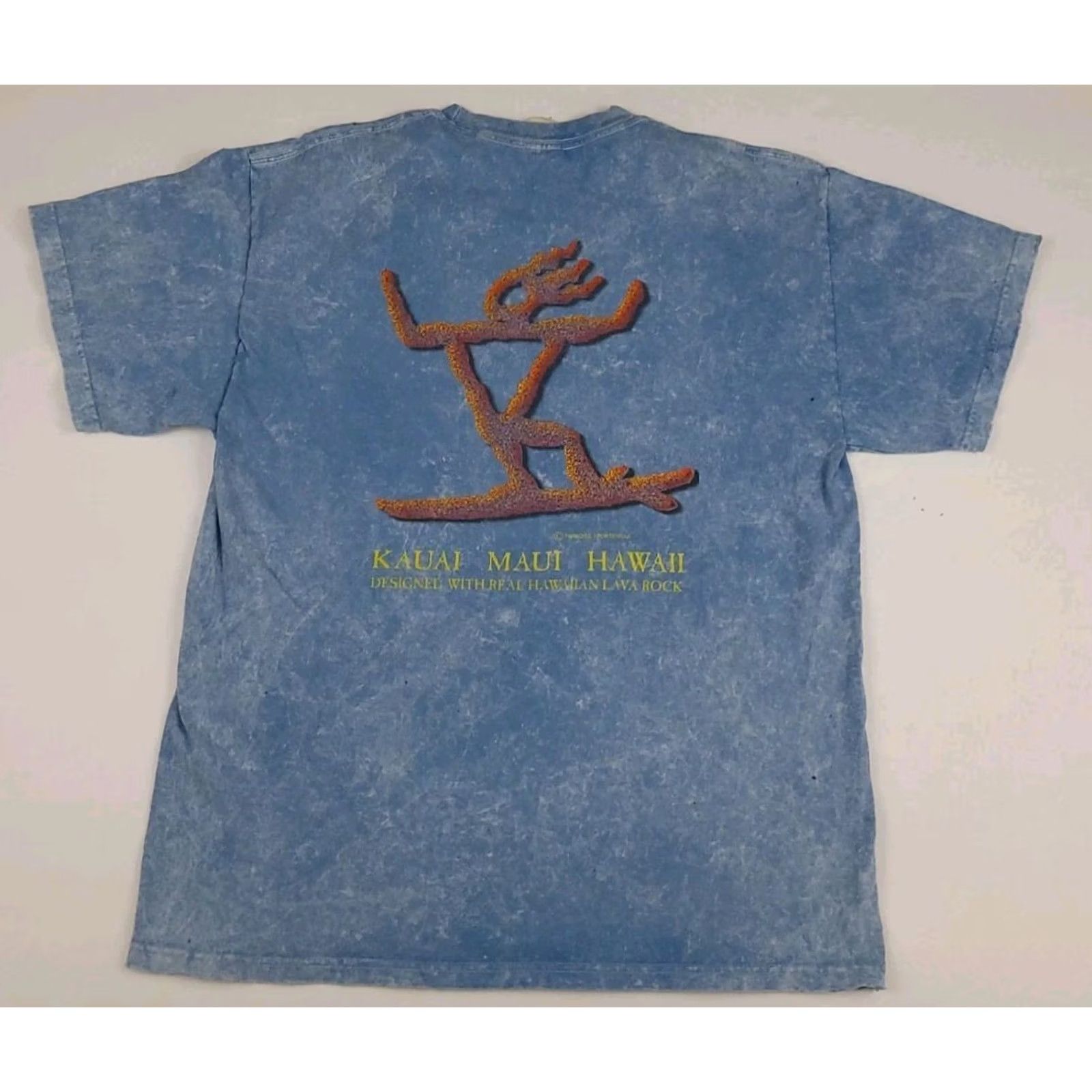 Hanes VINTAGE Y2K Kauai Maui Hawaii Surf T shirt Tie Dye Hanes Blue M Mens Distressed Wide Print Shirt Size US M / EU 48-50 / 2 - 2 Thumbnail