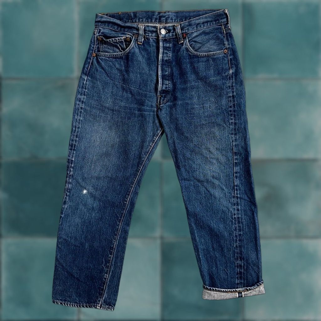 Levi's VINTAGE Levi's 501 XX Jeans 34x25 Mid Wash Blue Redline Selvedge Distressed 70s Mens Size US 34 / EU 50 - 1 Thumbnail