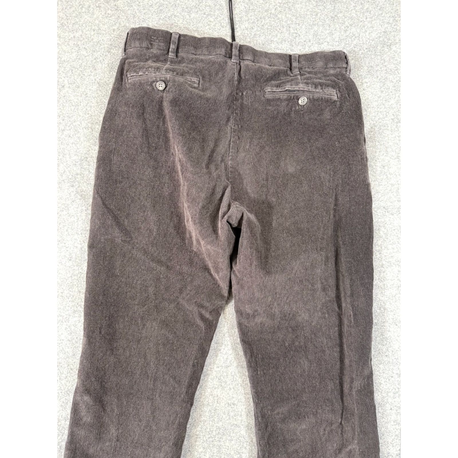 Roundtree & Yorke Roundtree & Yorke Corduroy Pants Mens 36x30 Gray Stretch Flat Front Straight Leg Size US 36 / EU 52 - 7 Thumbnail