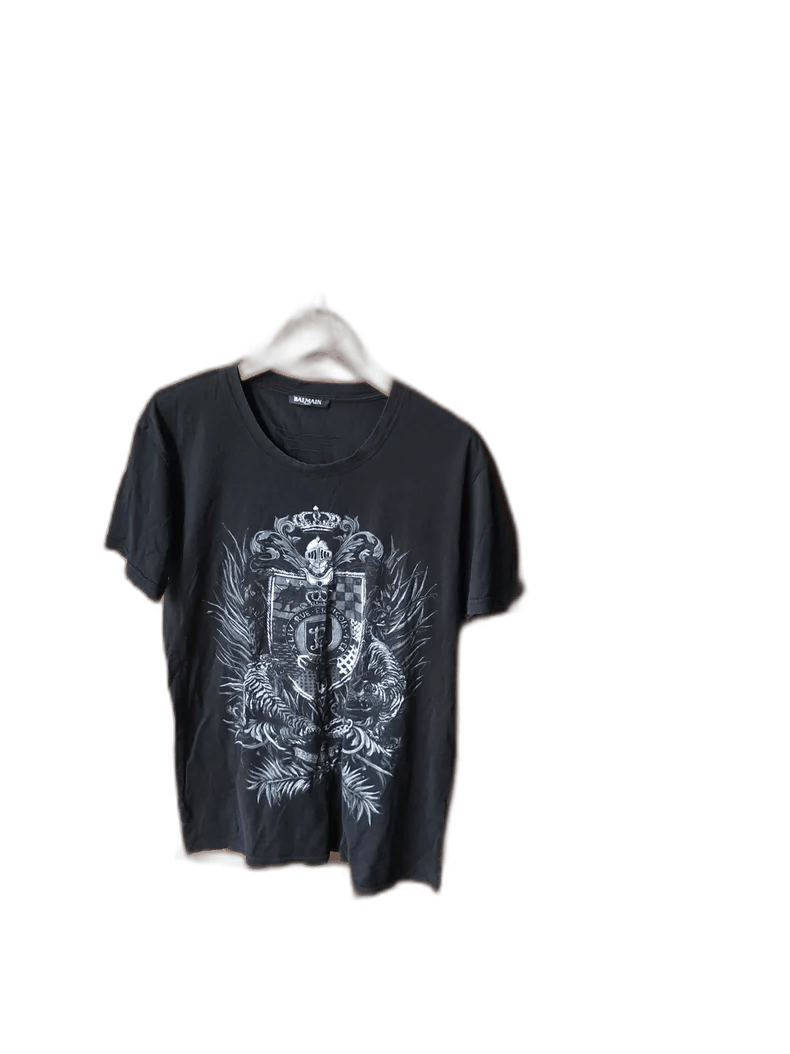 Balmain Graphic T-Shirt with Crest Design