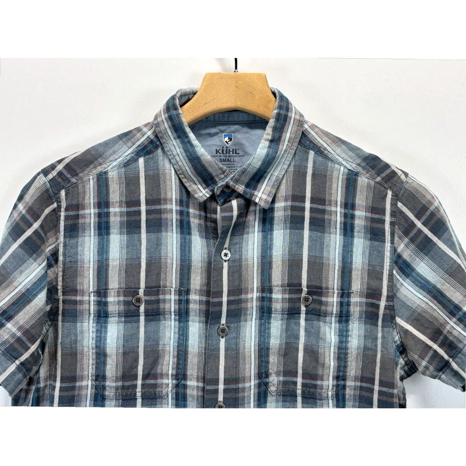 Vintage Kuhl Skorpio Linen Blend Shirt Small Mens Plaid Button Up Outdoor Hike Short Sleeve Size US S / EU 44-46 / 1 - 2 Thumbnail