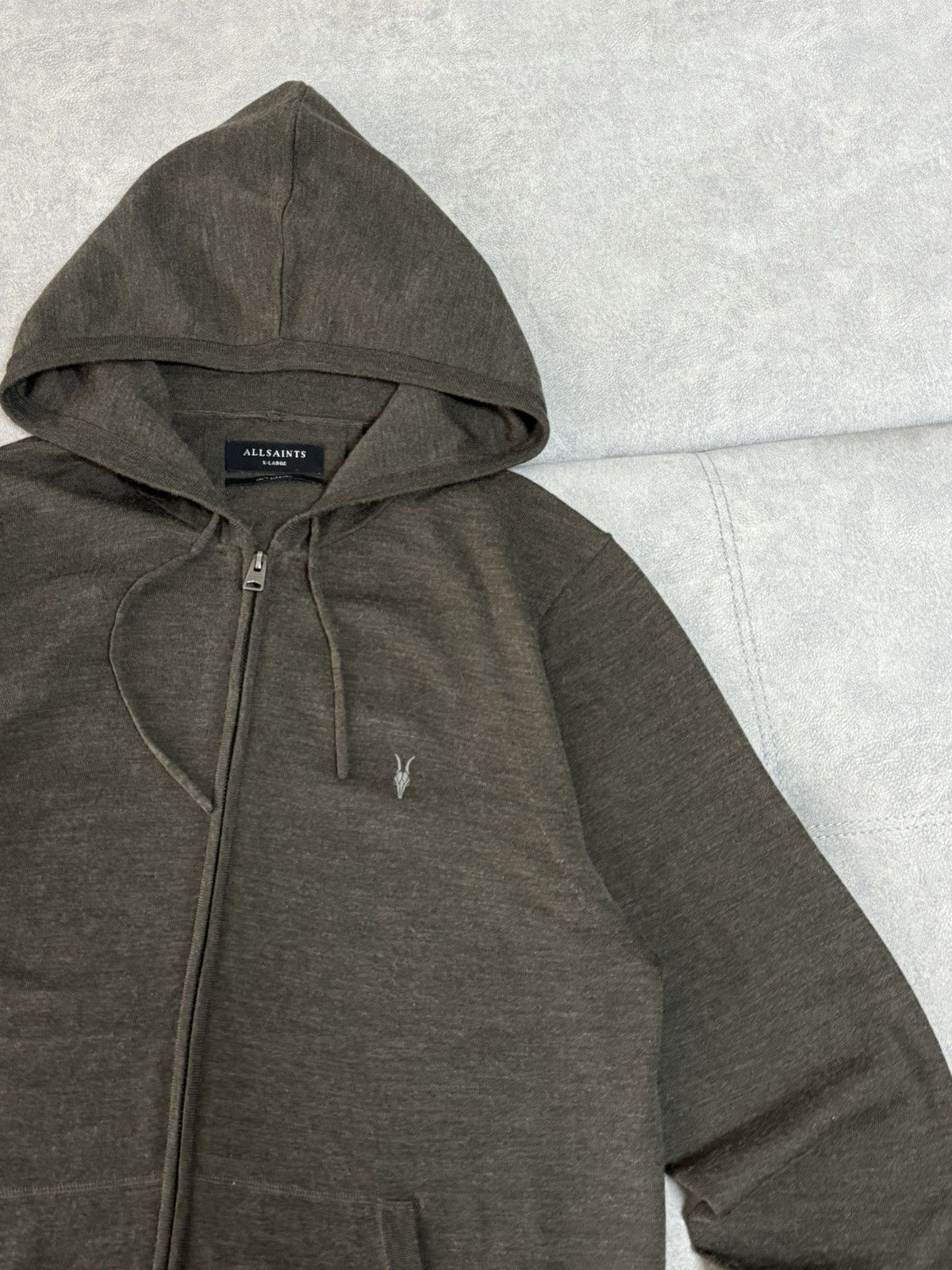 Allsaints × Vintage Vintage Allsaints wool green military zip hoodie size XL Size US XL / EU 56 / 4 - 5 Thumbnail