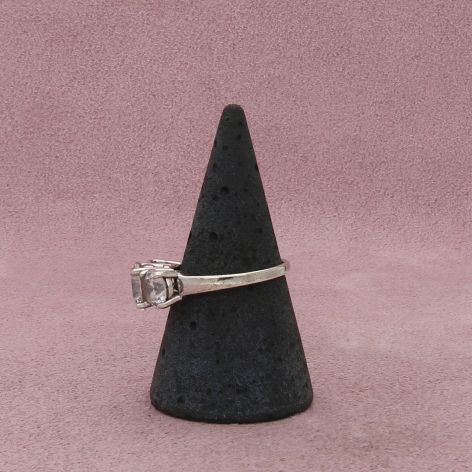 Sterling Silver sterling silver round-cut cz trio ring size 8 Size ONE SIZE - 4 Thumbnail