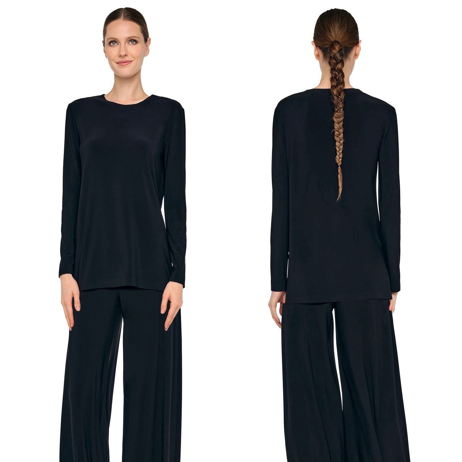 Norma Kamali Norma Kamali Black Oversized Long-Sleeve Jersey Tee Top Size S / US 4 / IT 40 - 7 Thumbnail