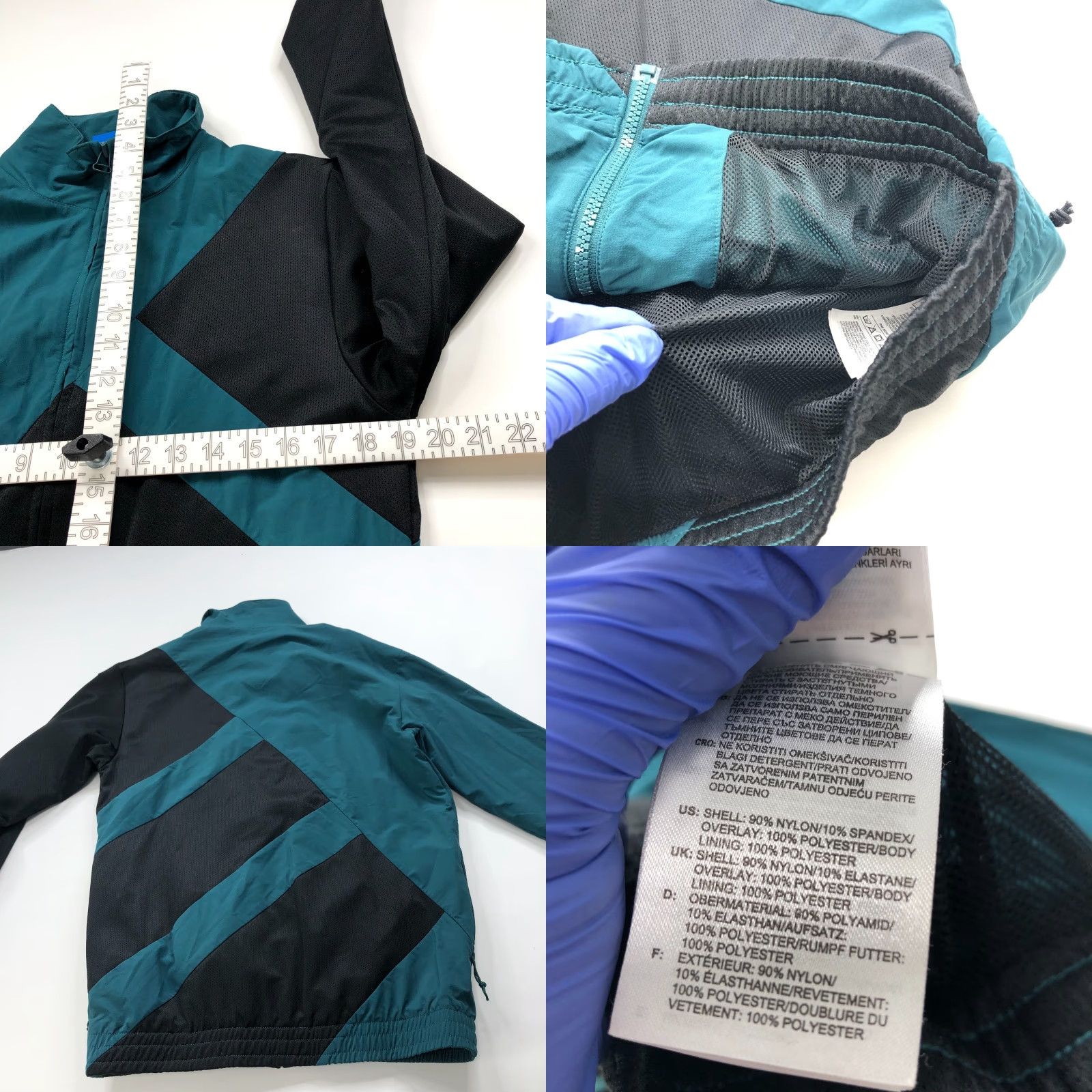 Adidas Adidas Small Retro Style Mens Full Zip Windbreaker Lined Jacket Green Black Size US S / EU 44-46 / 1 - 8 Thumbnail