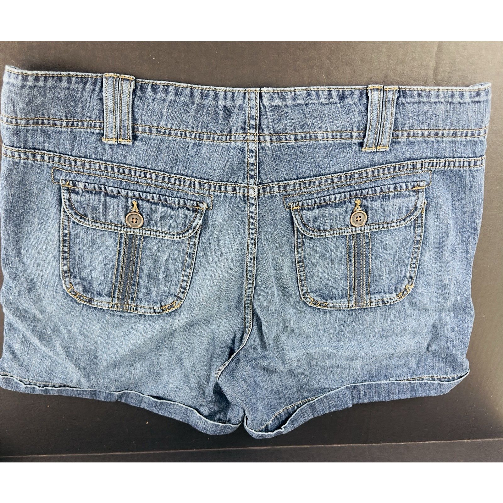 Lee Lee One True Fit Denim Jean Shorts 16M Blue Cuffed Mom VTG Size 38" / US 16 / IT 52 - 6 Thumbnail