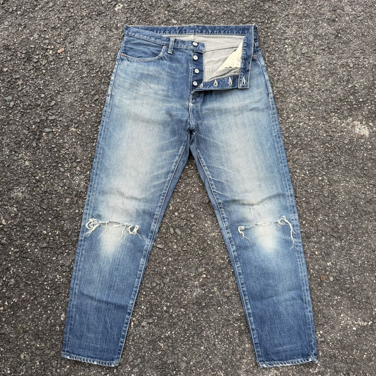 Japanese Brand VINTAGE YUNAHICA BUTTON FLY DENIM RIPPEP JEANS PANT Size US 33 - 1 Thumbnail