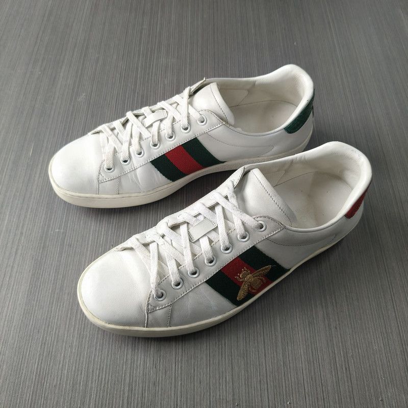 Gucci Gucci ACE Leather Fashion Sneakers for Men 0079 Size US 8 / EU 41 - 1 Thumbnail