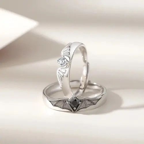 Jewelry Angel Demon Couple Rings Size ONE SIZE - 4 Thumbnail