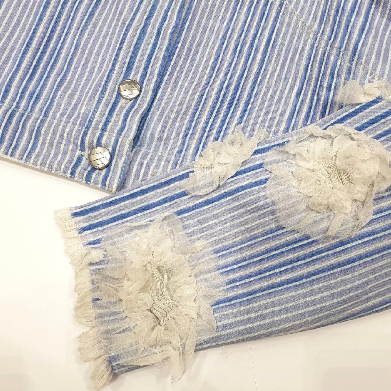 Chanel Chanel 2018 Striped Denim Jacket, Size 46 Size XL / US 12-14 / IT 48-50 - 3 Thumbnail
