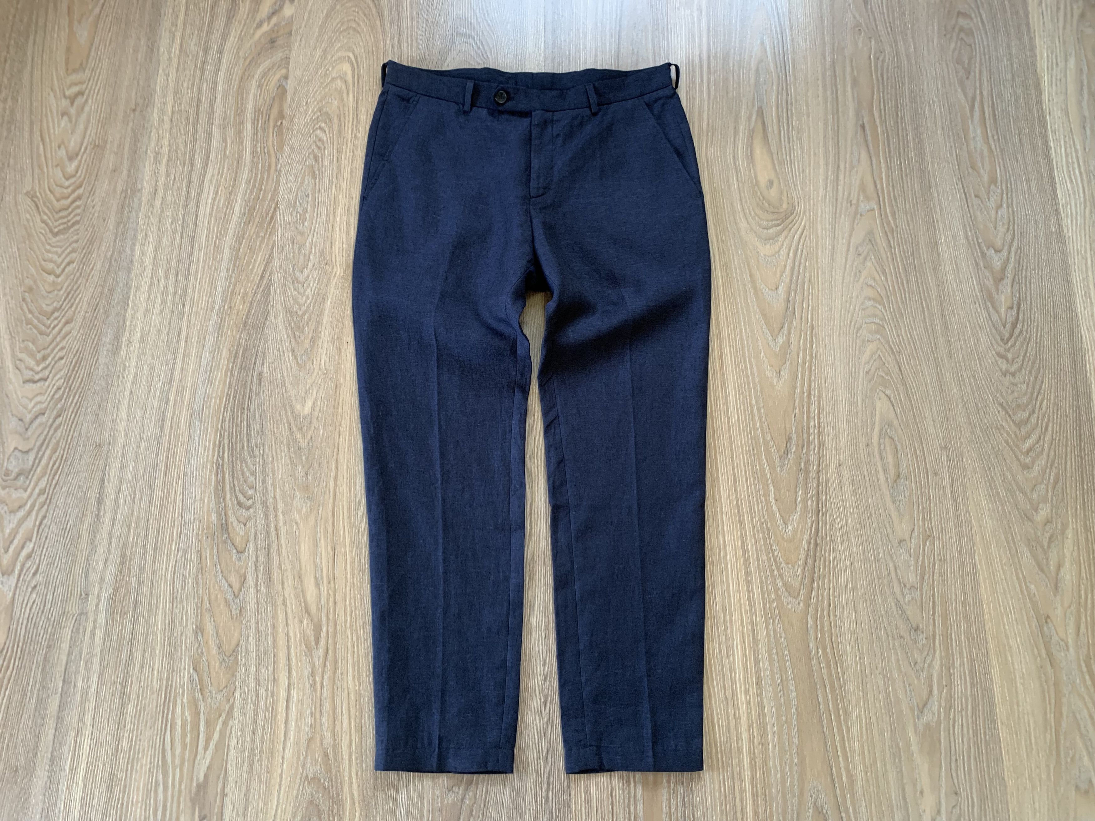 Designer × Strellson Strellson Till Linen Blue Suit Trousers Size 48L - 2 Thumbnail