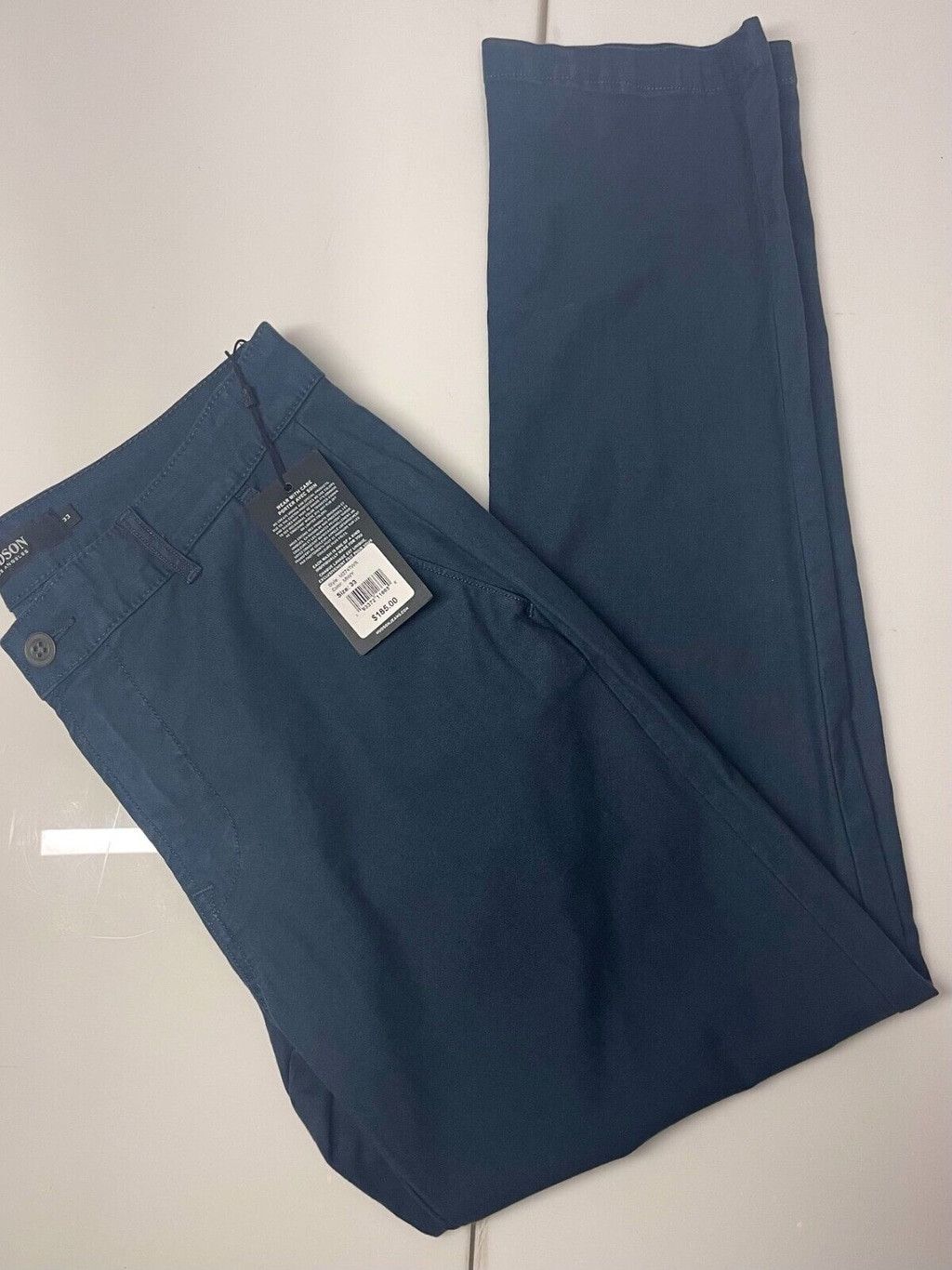 Hudson Hudson Jeans Navy Slim Straight Chino Pants Ret. $185 Size US 33 - 1 Thumbnail