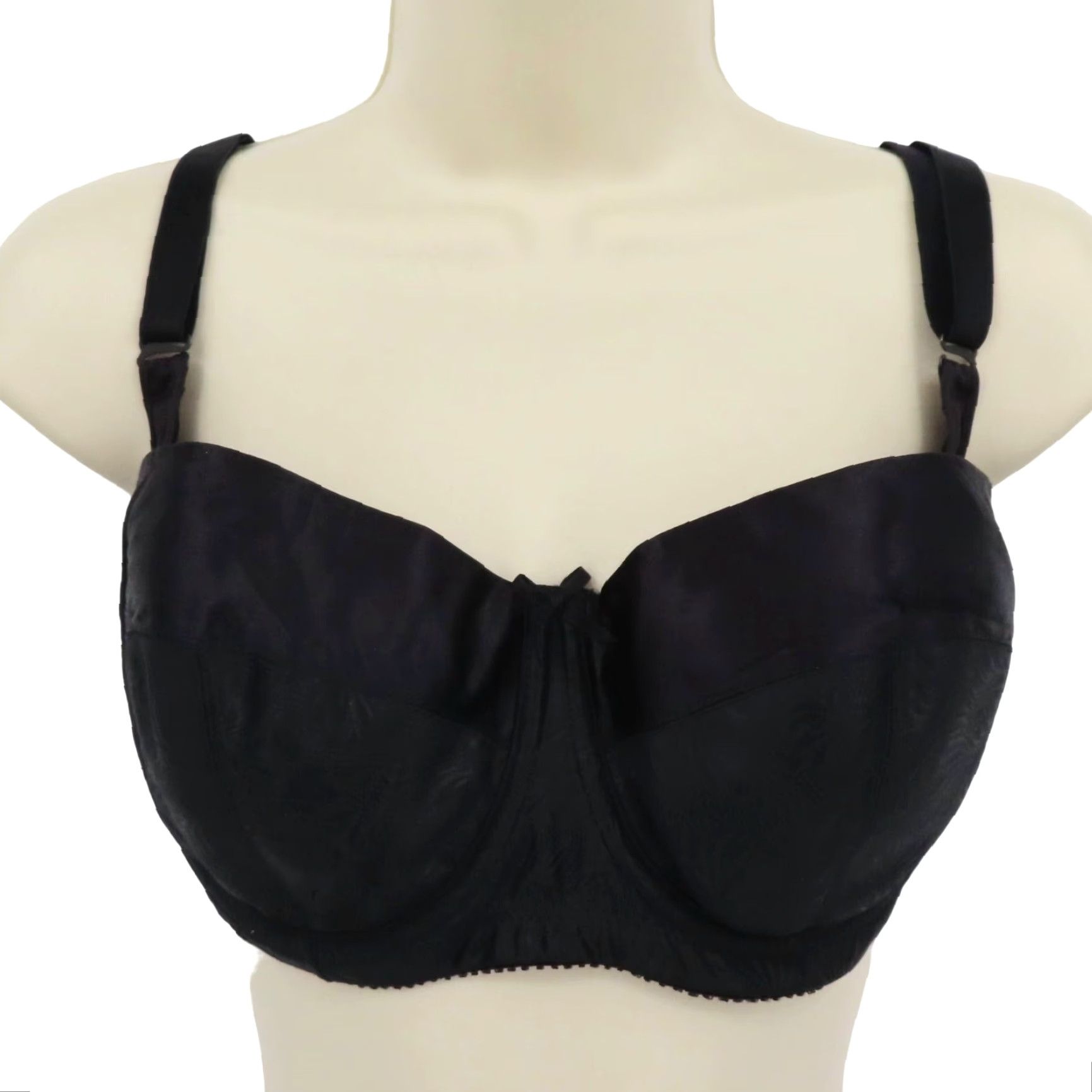Vintage VTG Bali 36D Black Satin Strapless Bra Underwire Padded Removable Straps Balconette 3370 Womens BKin Size ONE SIZE - 2 Thumbnail