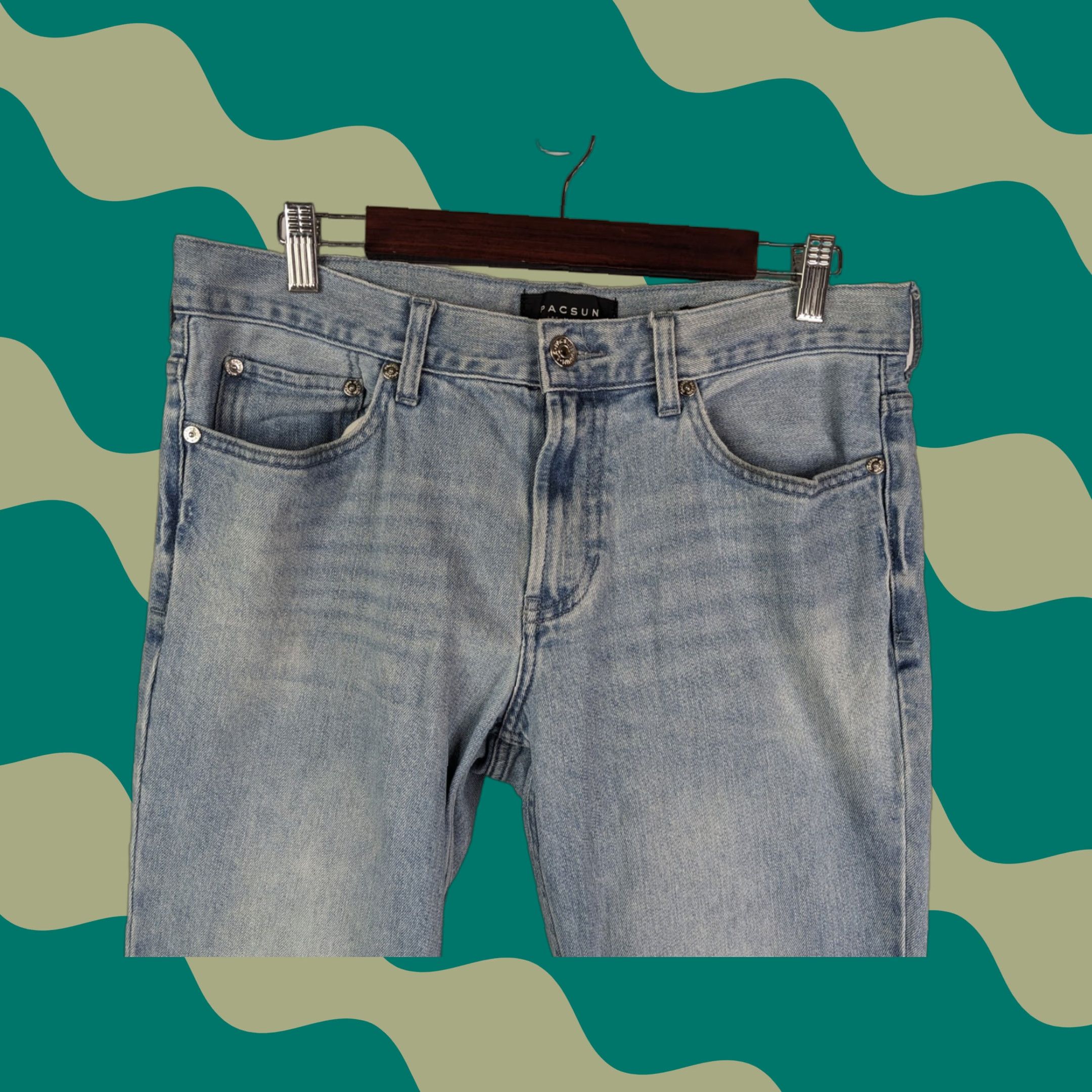 Pacsun Pacsun Jeans Skinny Light Wash Denim 33x33 Slim Stretch Comfort Zip Pockets Men Size US 33 - 1 Thumbnail
