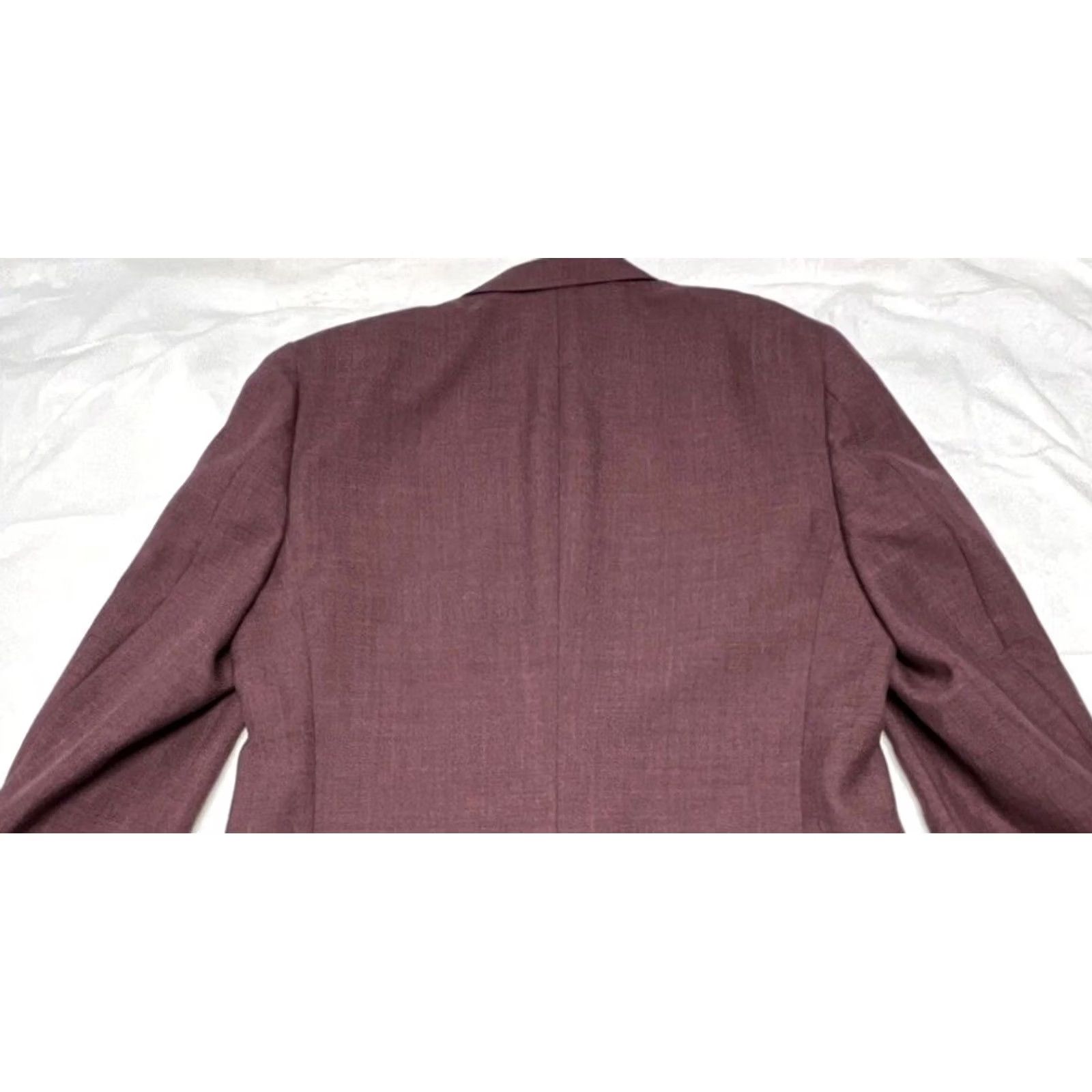 Vintage VINTAGE Jamal Ruby “The Sincerely” Wool Blend Blazer Men’s L Burgundy Cotton Blend Solid Single-Vented 46 Chest Jaymar Blazer Mens Size 42R - 6 Thumbnail