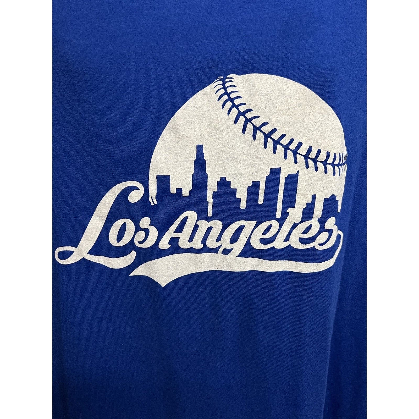 Gildan LA Baseball Mens Blue Graphic T-Shirt 5XL City Skyline Size US XXL / EU 58 / 5 - 5 Thumbnail