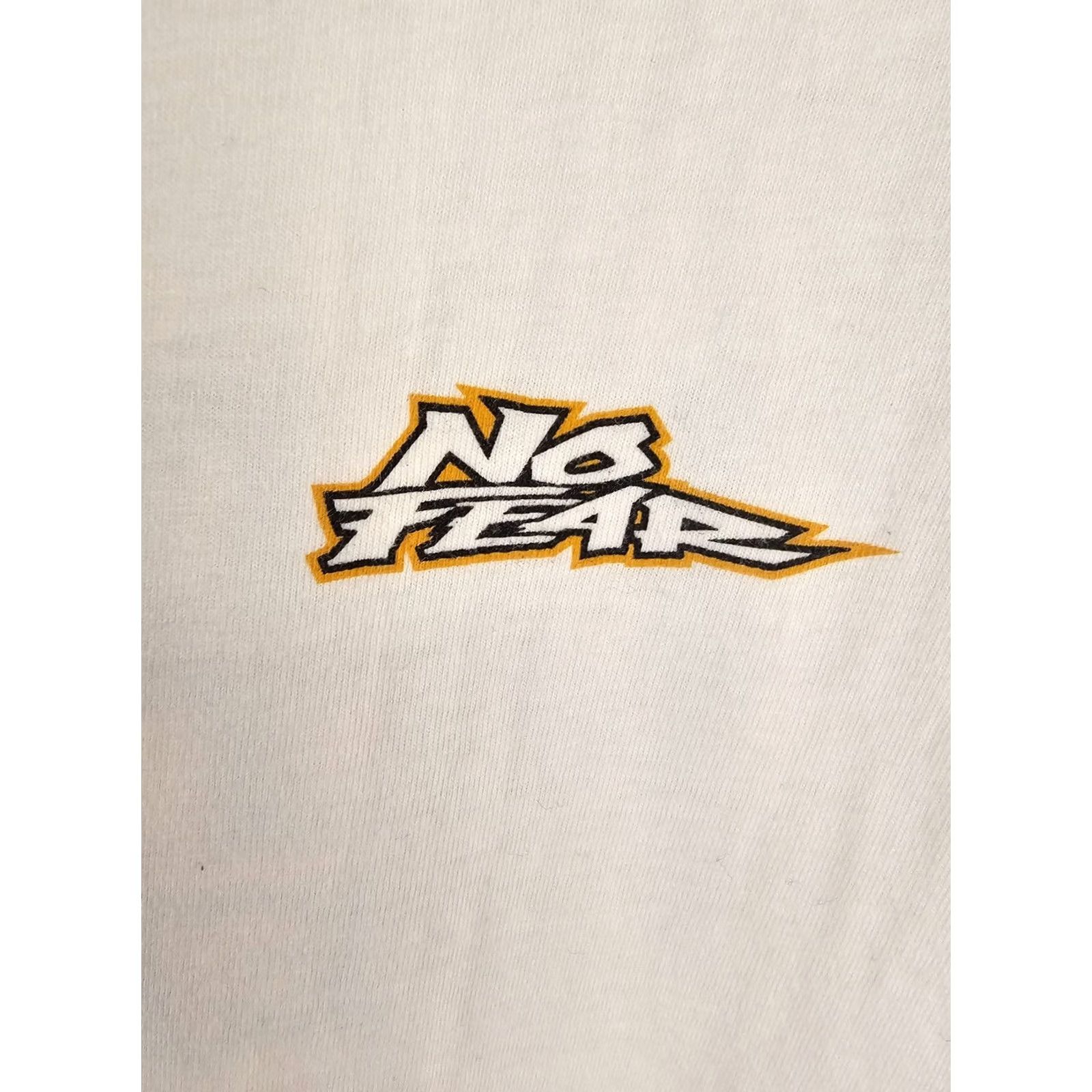 No Fear VINTAGE NO FEAR I LIVE WITH FEAR EVERYDAY WHITE COTTON T-SHIRT SZ XLARGE Shirt Mens XL White No Fear T-Shirt Size US XL / EU 56 / 4 - 3 Thumbnail