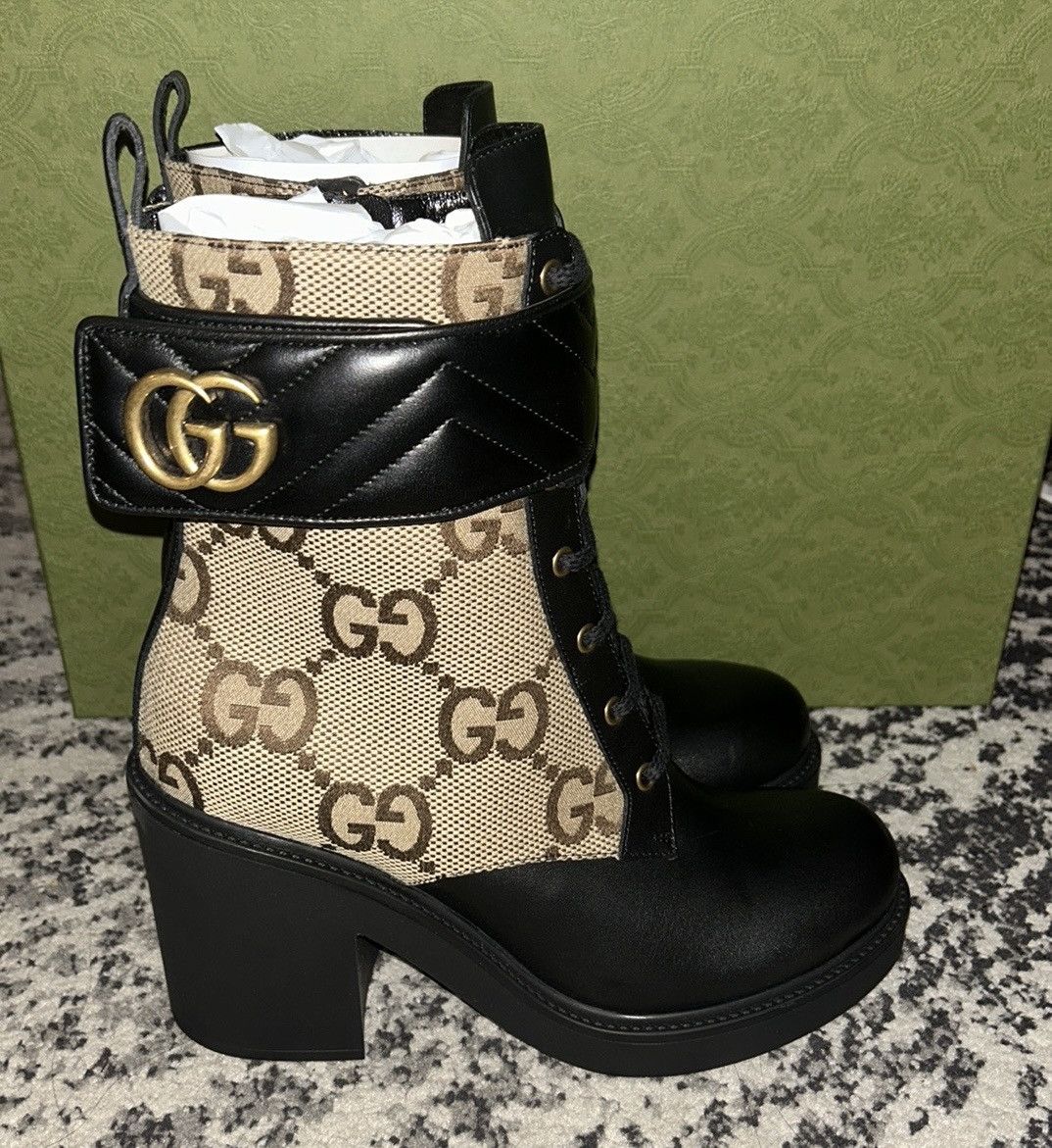 Gucci Flores Calfskin Monogram Maxi GG Nappa Double G Boot Size US 10.5 / IT 40.5 - 3 Thumbnail