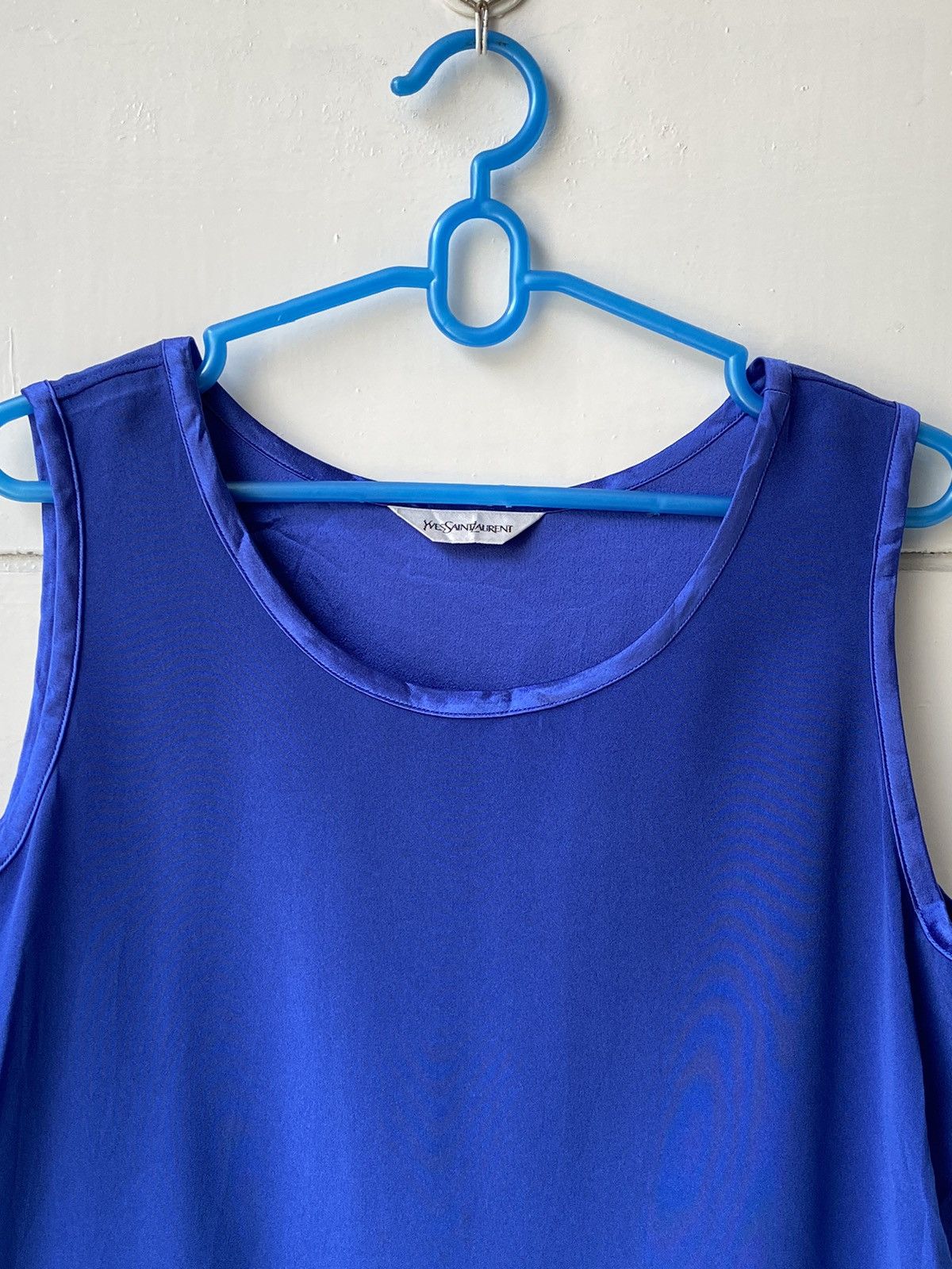 Yves Saint Laurent YVES SAINT LAURENT Blue Sleeveless T-shirt Size US XS / EU 42 / 0 - 11 Thumbnail