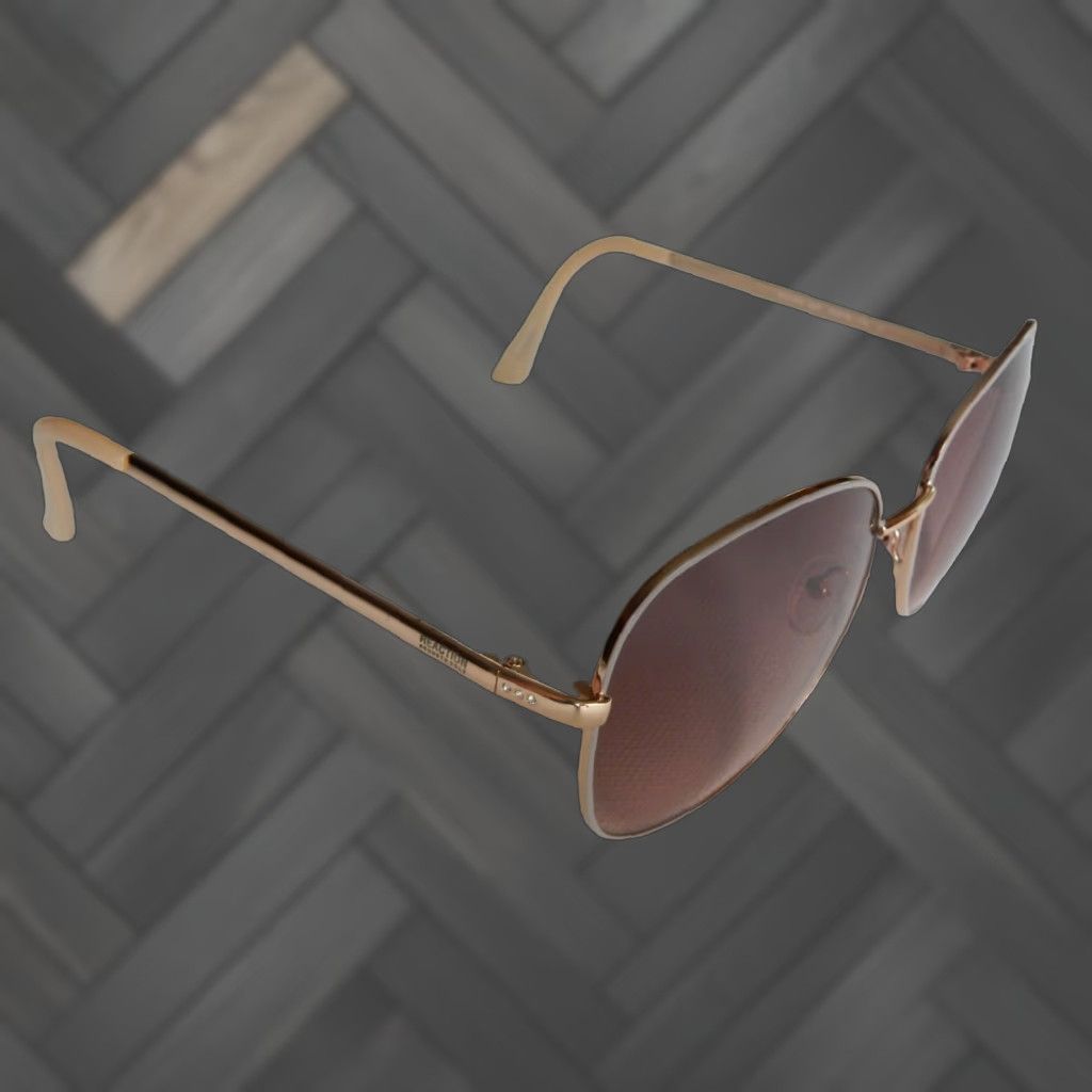 Kenneth Cole VINTAGE Kenneth Cole Sunglasses Women Gold Small Scratched Lenses 80s Size ONE SIZE - 1 Thumbnail