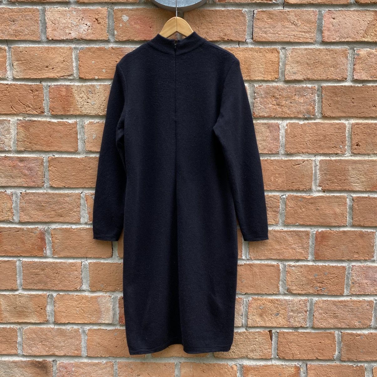 Dior Vintage Christian Dior Black Wool Dress Gold Embellishments Size M / US 6-8 / IT 42-44 - 21 Thumbnail