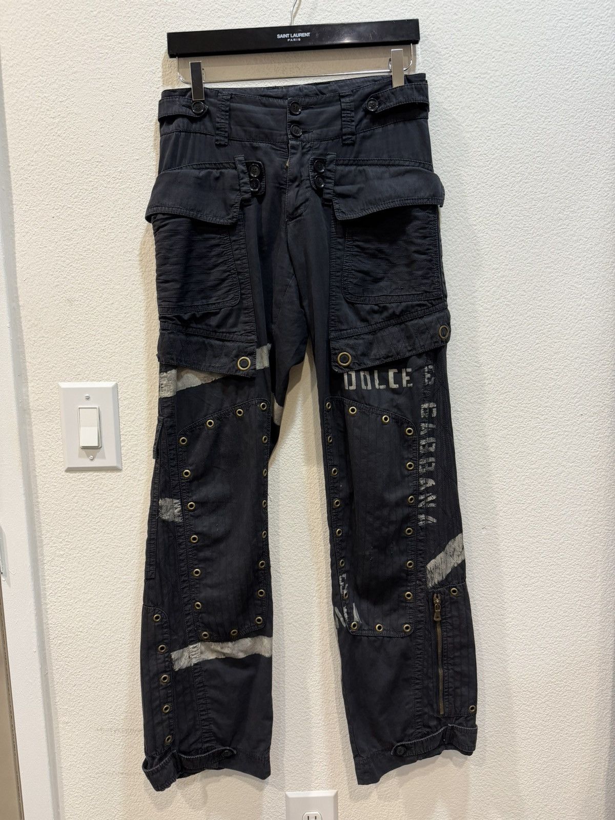 Dolce & Gabbana SS04 Reinforced Painted Cargo Utility Pants 44 Size US 30 / EU 46 - 1 Thumbnail